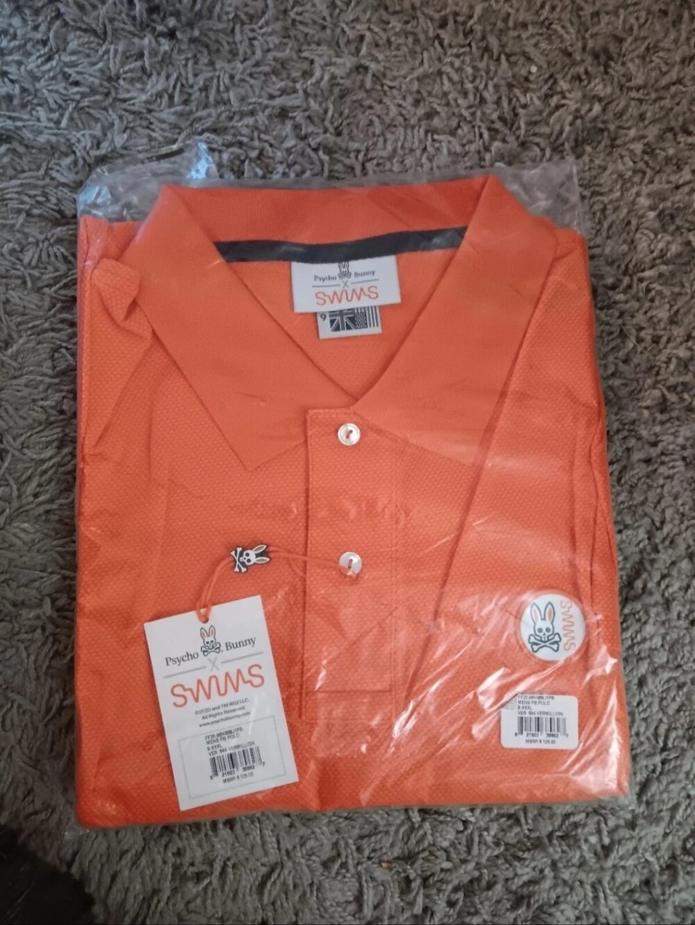Psycho Bunny x Swims Men's Polo Shirt NWT Sz 3X